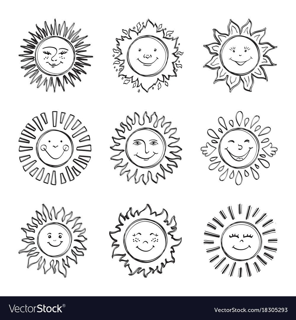 Солнышки много раскраска