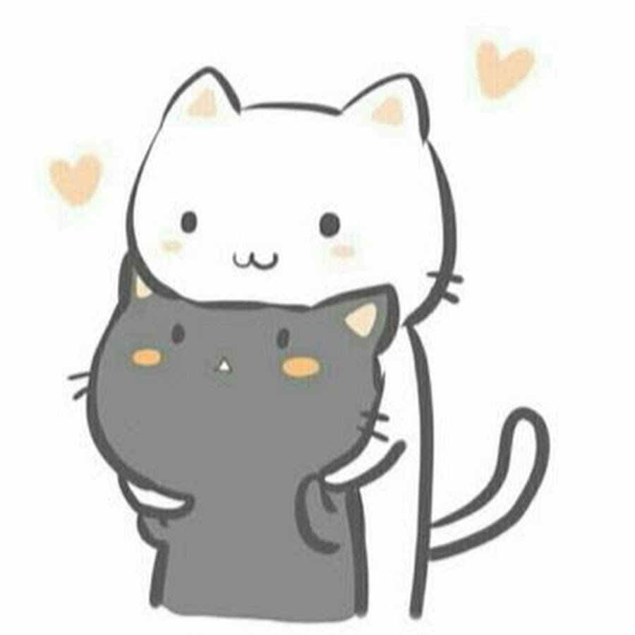 Котики обнимаются рисунок