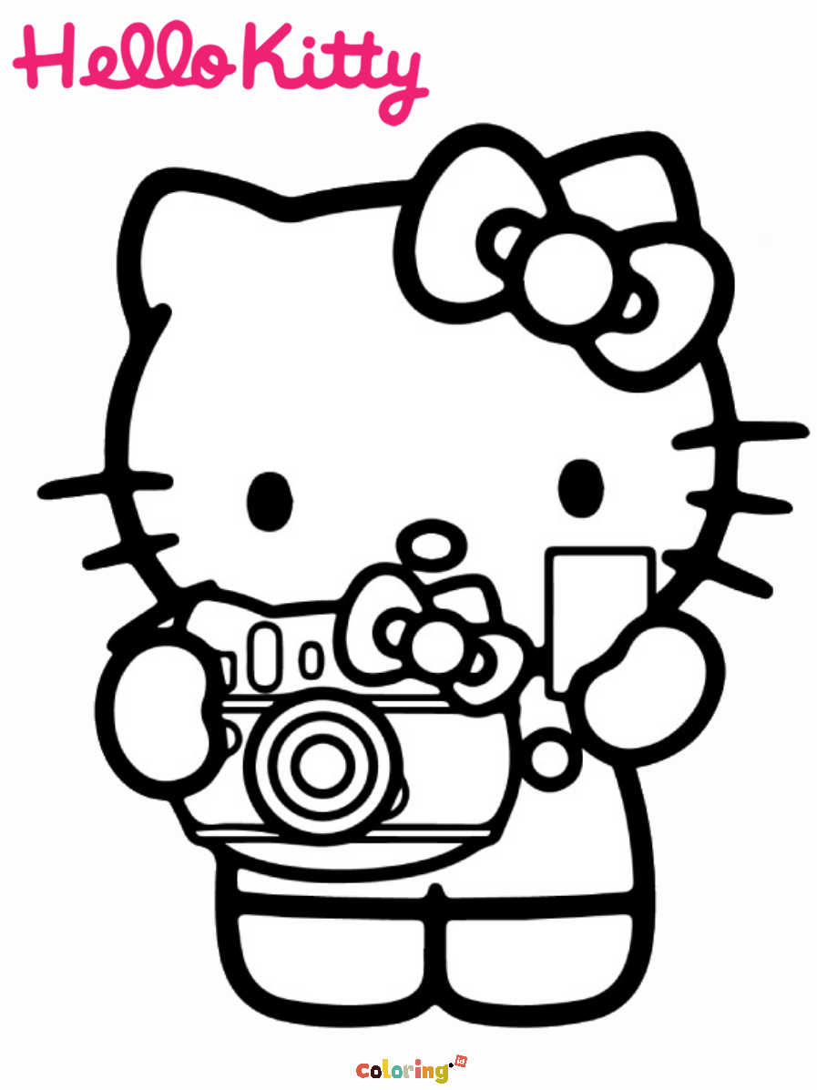 Раскраска Хелло Китти с оружием
