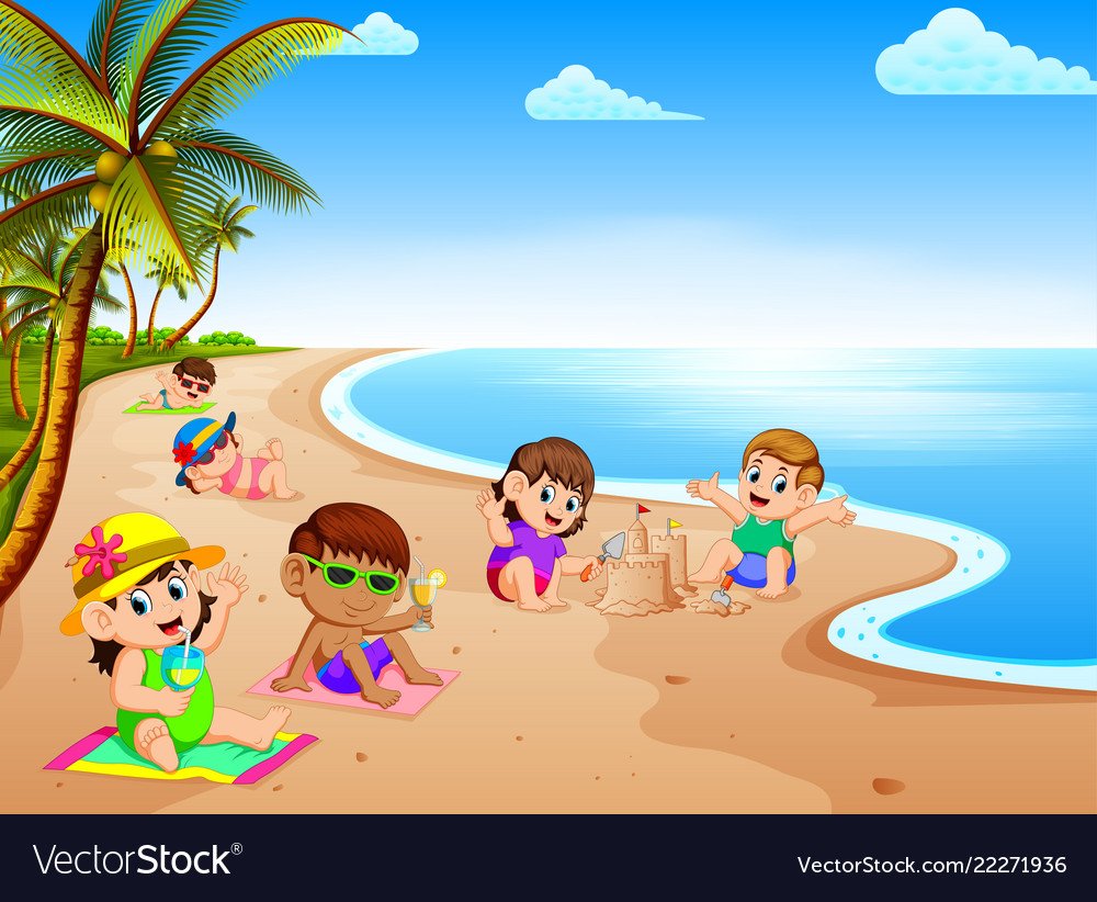 Дети лето жара рисунок