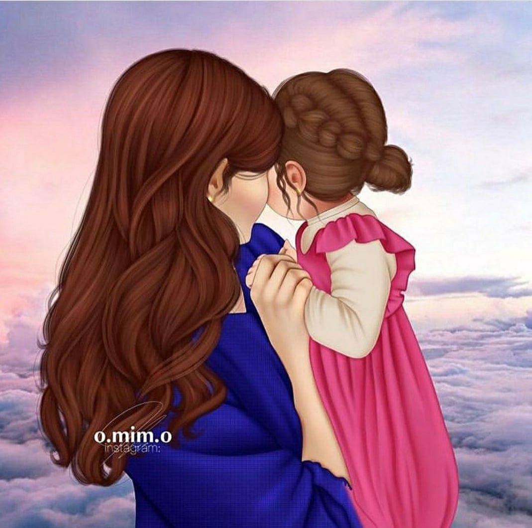 Мама и дочь арт