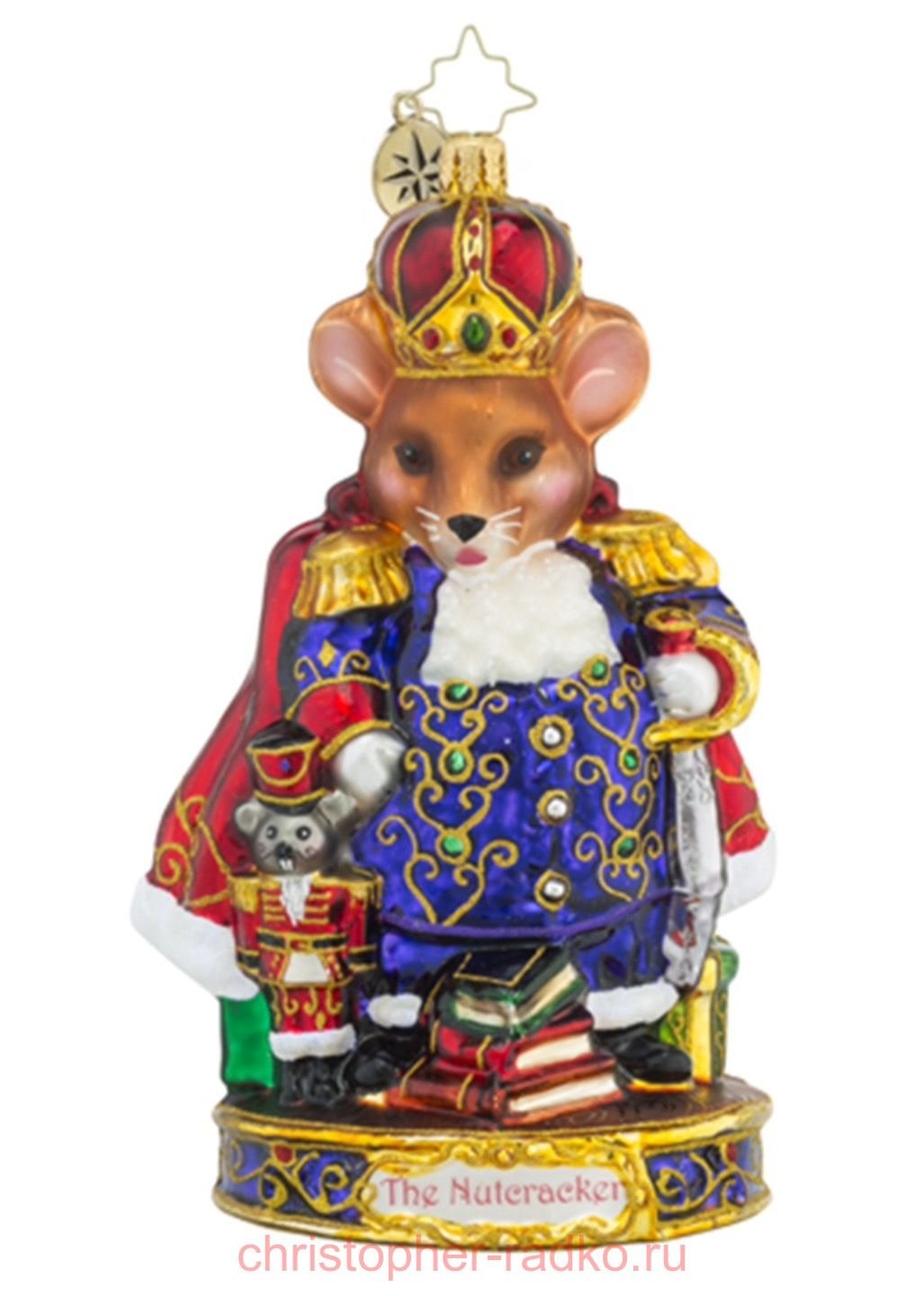 Елочная игрушка мышиный Король стекло