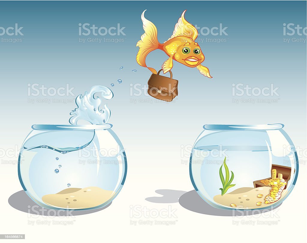 Рыба в аквариуме карикатура