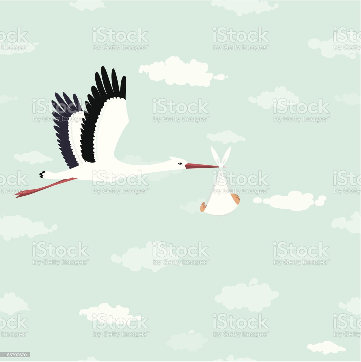 Аист с малышом