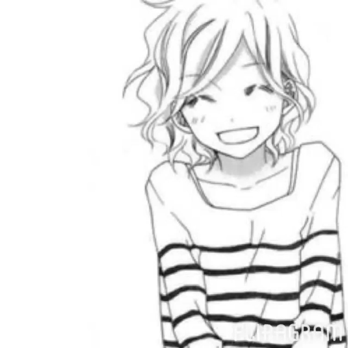 Аниме улыбка чб