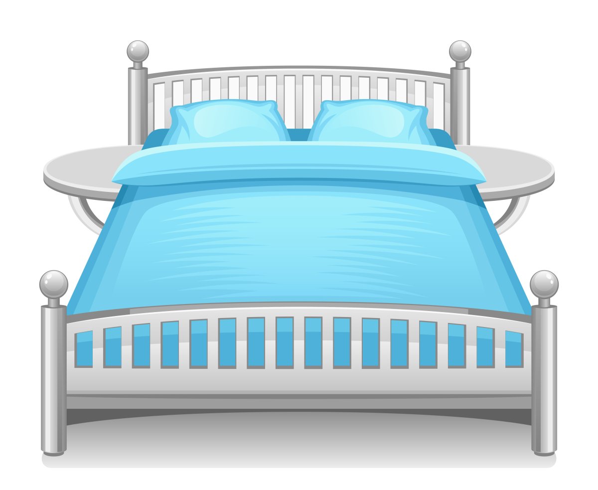 Кровать сбоку вектор