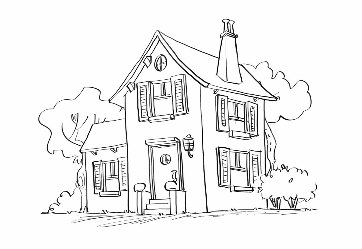 Раскраска большой дом