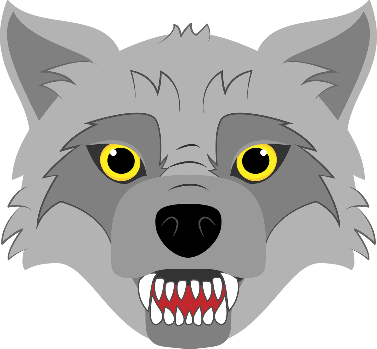 Лицо мультяшного волка