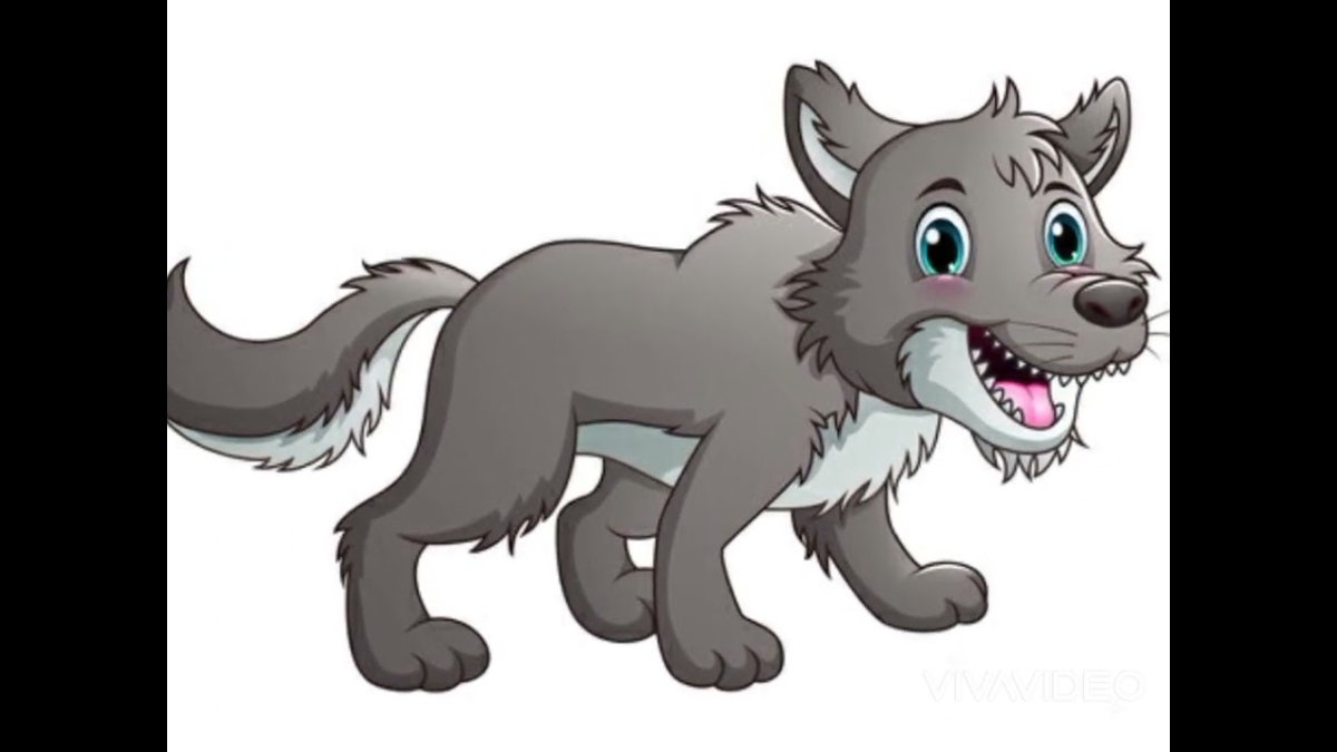 Мультяшный волк на прозрачном фоне