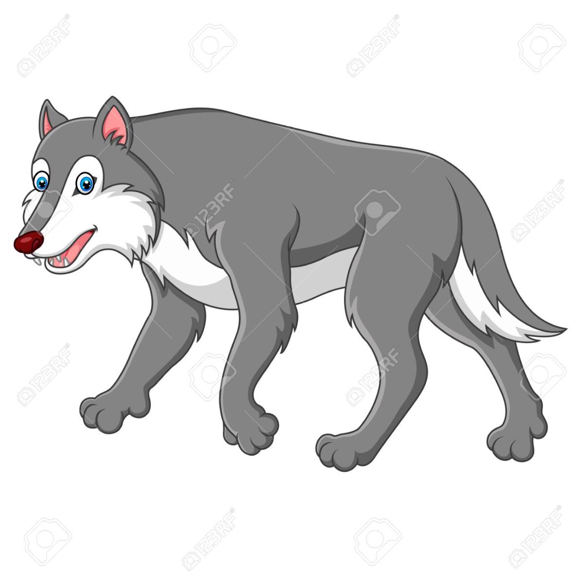 Мультяшный волк на прозрачном фоне