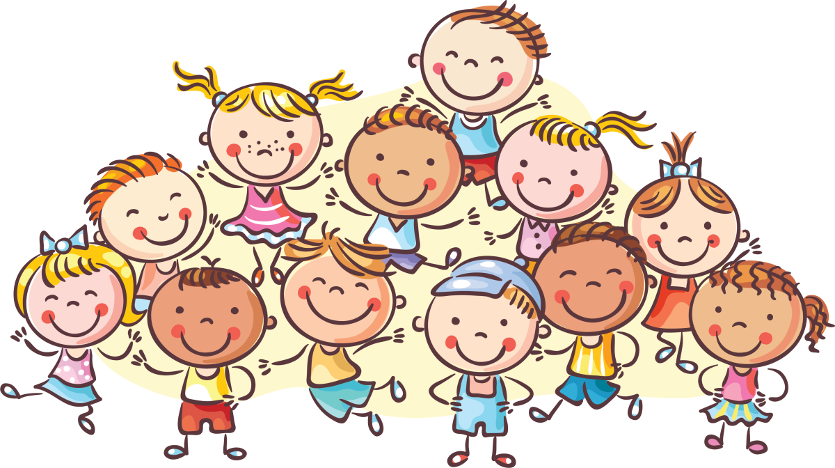 Дети в детском саду на прозрачном фоне