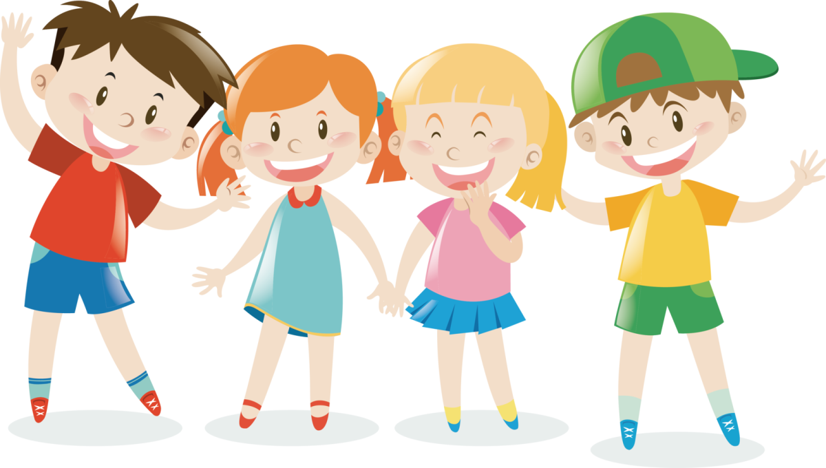 Много веселых детей