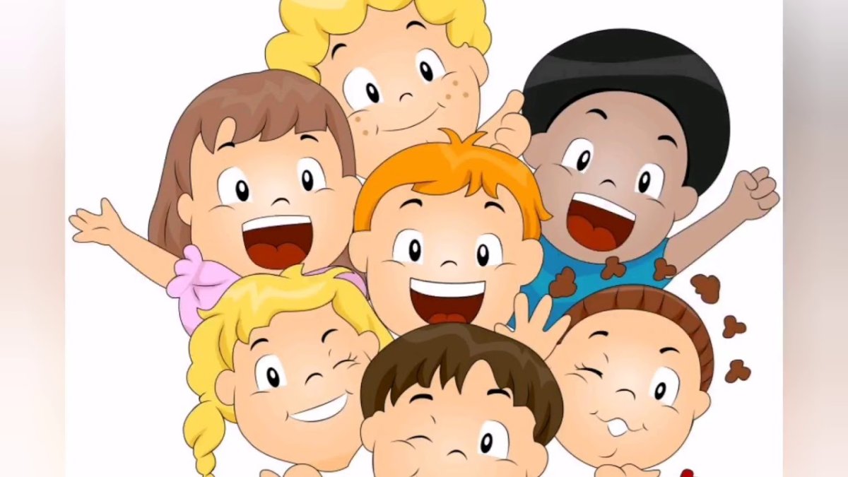 Дети в саду вектор