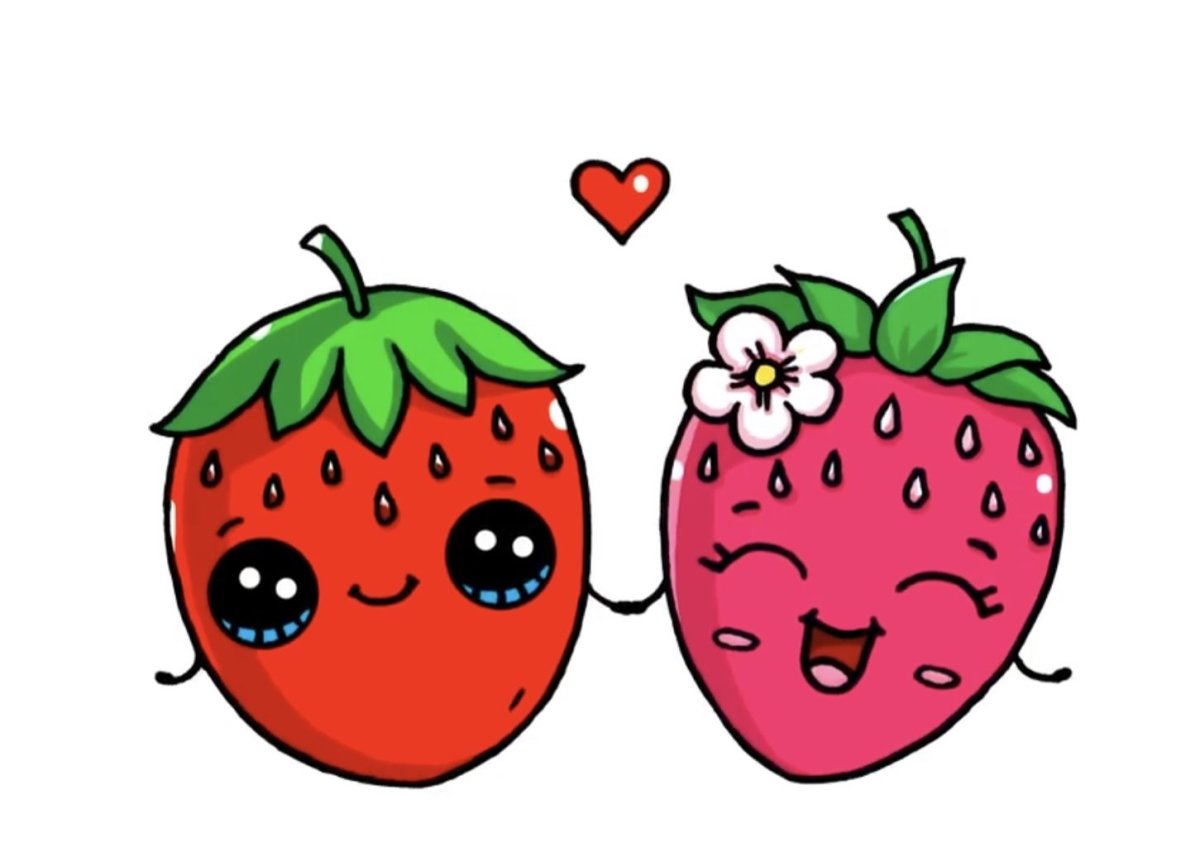 Рамка с клубникой мультяшная