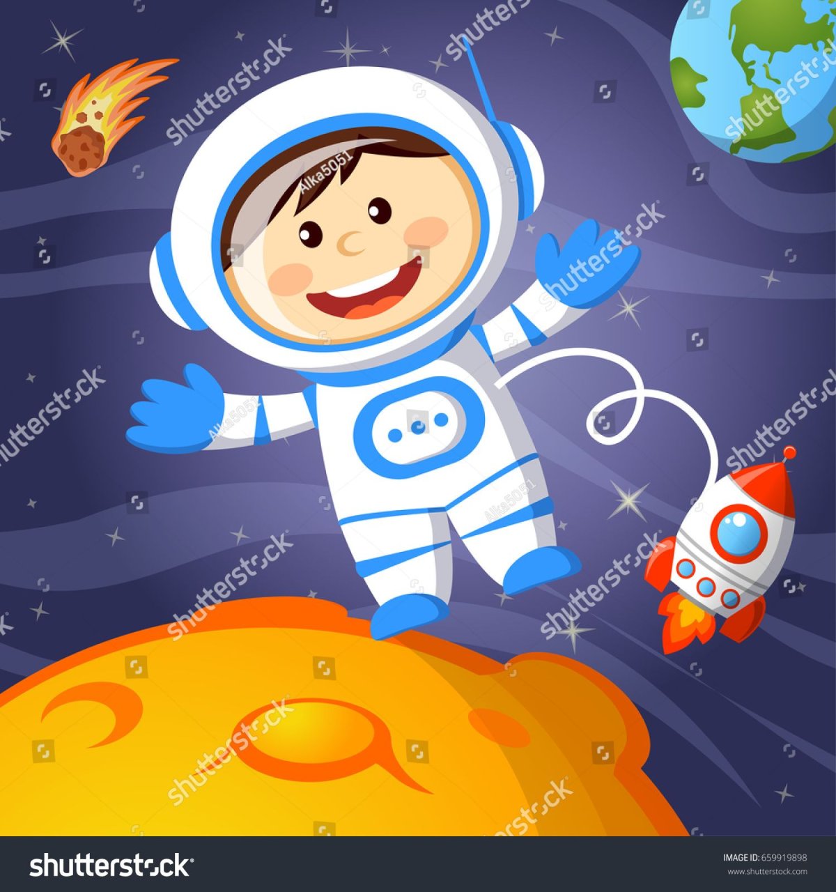 Космонавт в иллюминаторе для детей