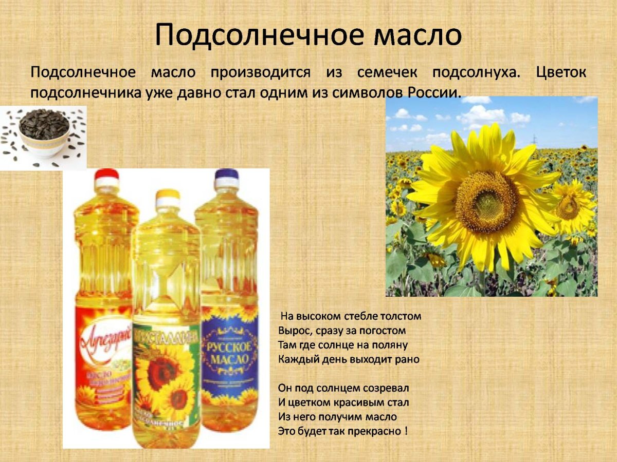 Презентация на тему растительные масла