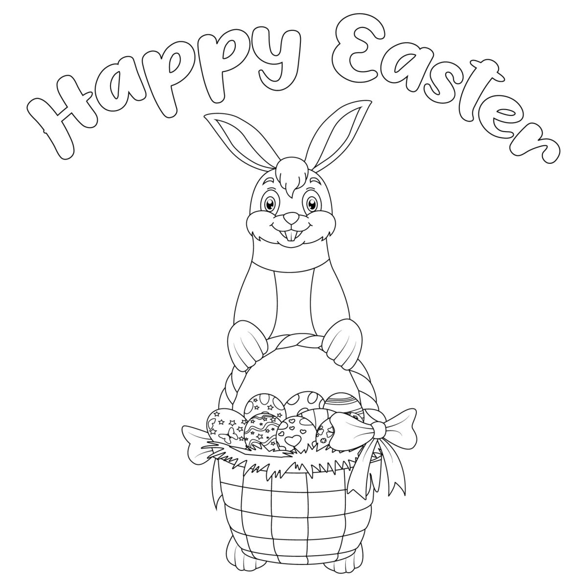 Открытка на Пасху раскраска