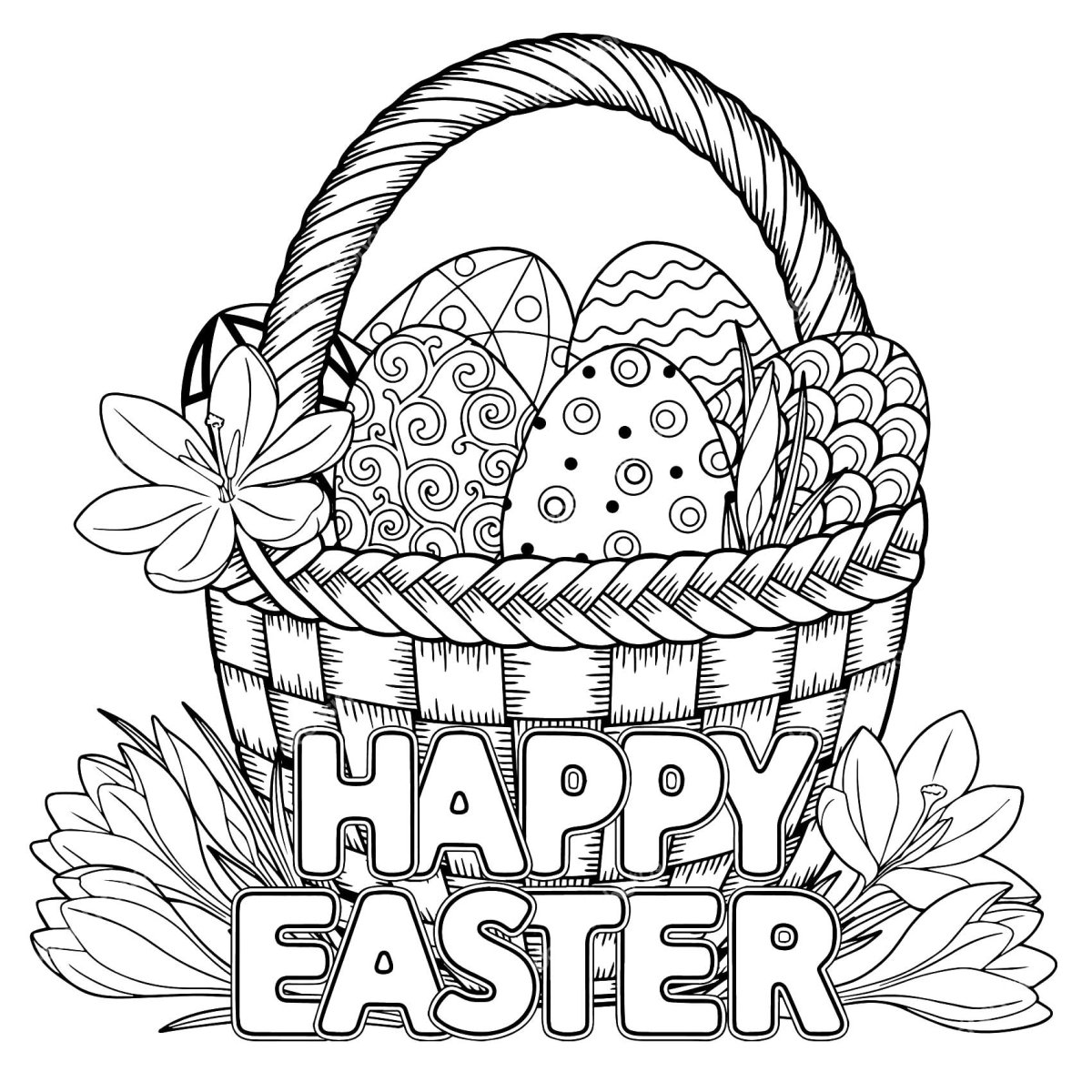 Пасхальные корзинки черно белые