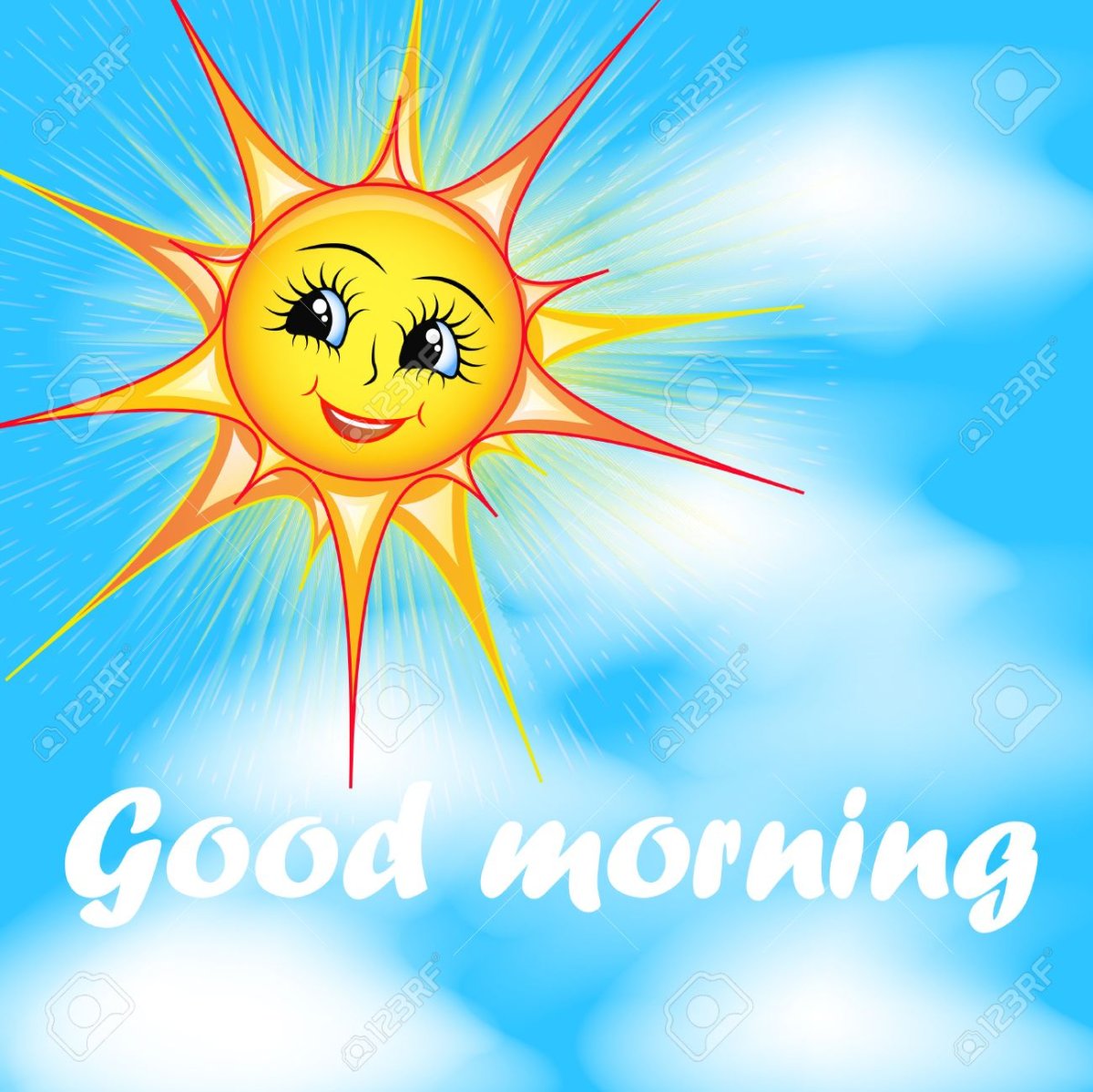 Доброе утро Рисованные солнце