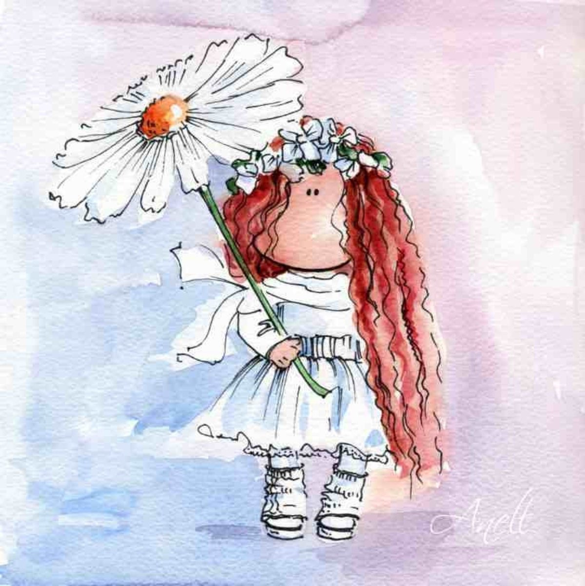 Акварельные девочки Anell Happy Watercolor