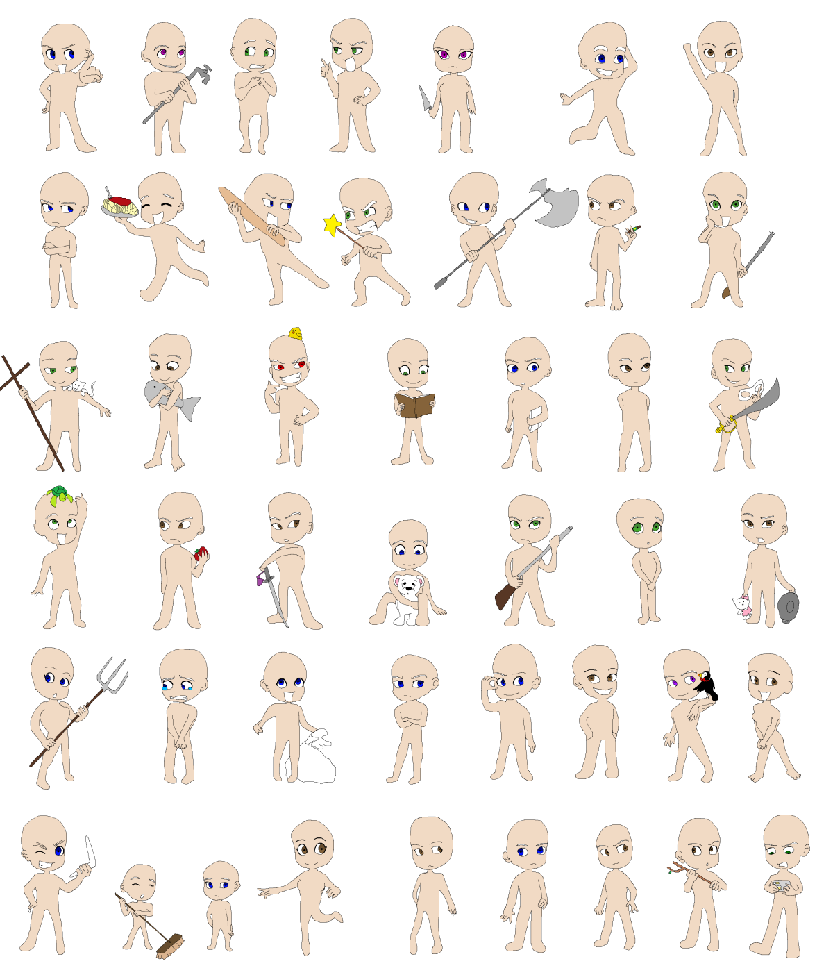 Заготовки человечков для рисования