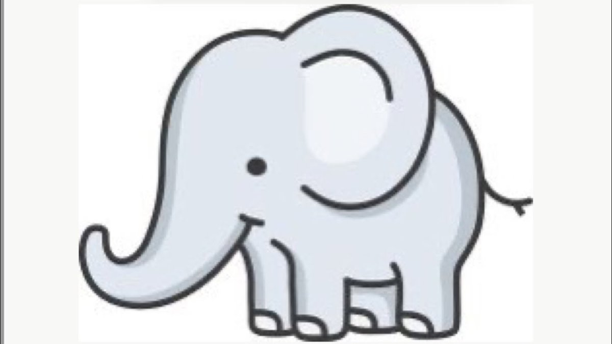 Мультяшный слон в профил