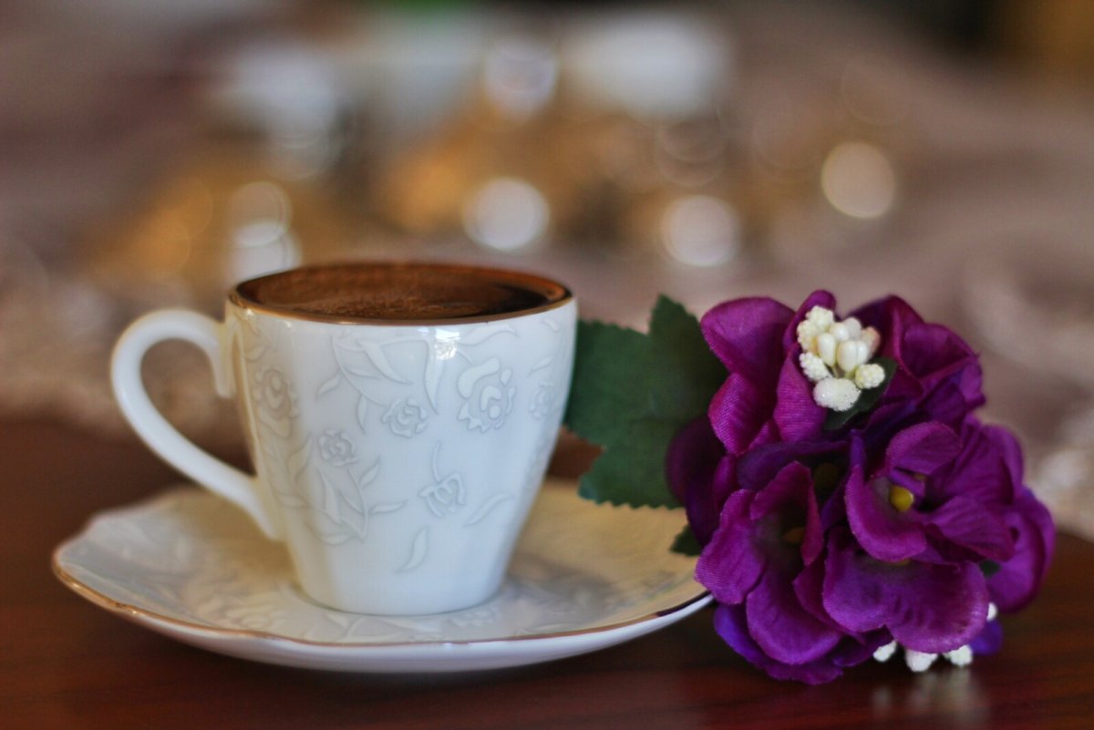 Кофе и цветы