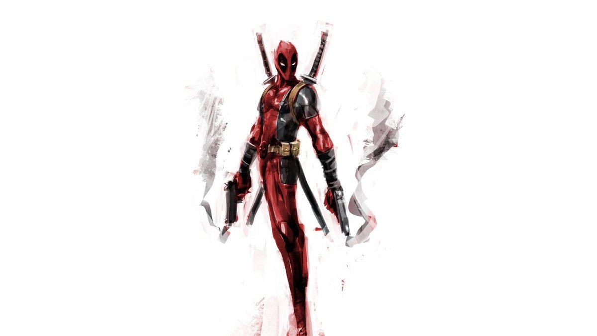 Дэдпул на белом фоне
