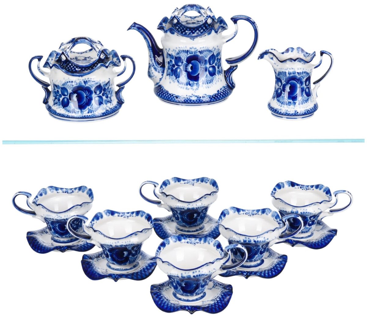 Гжельская роспись посуда