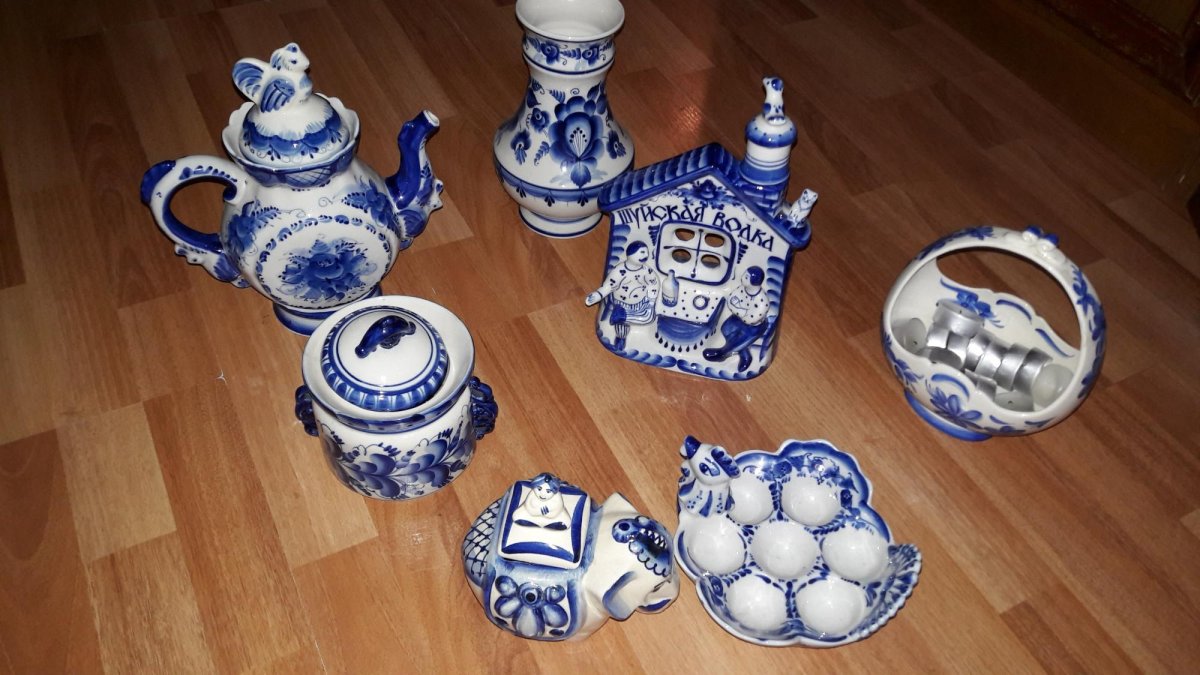 Роспись тарелочки Гжель для детей