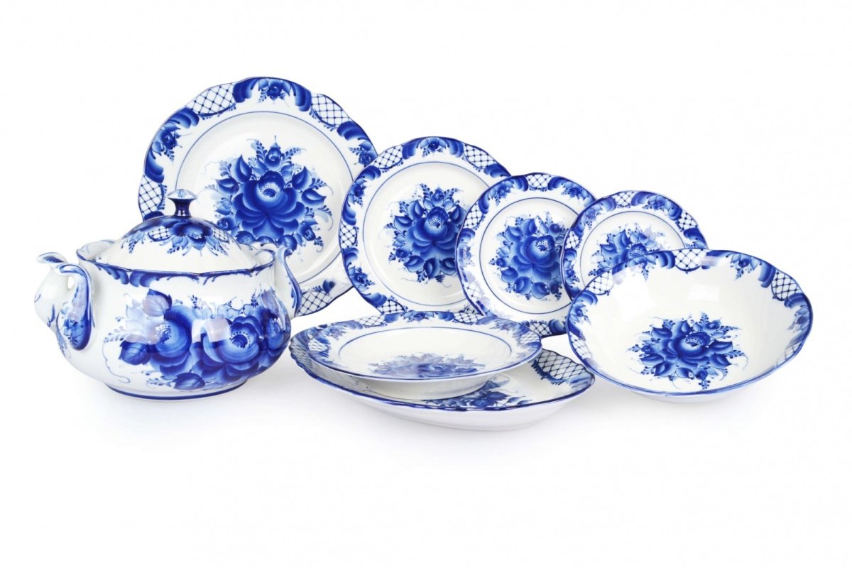 Гжель сахарница и солонка