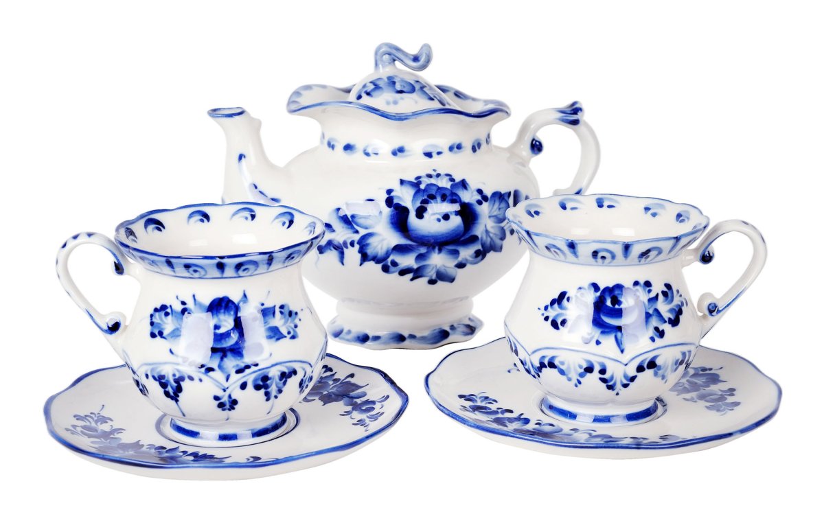 Тестопластика Гжельская посуда