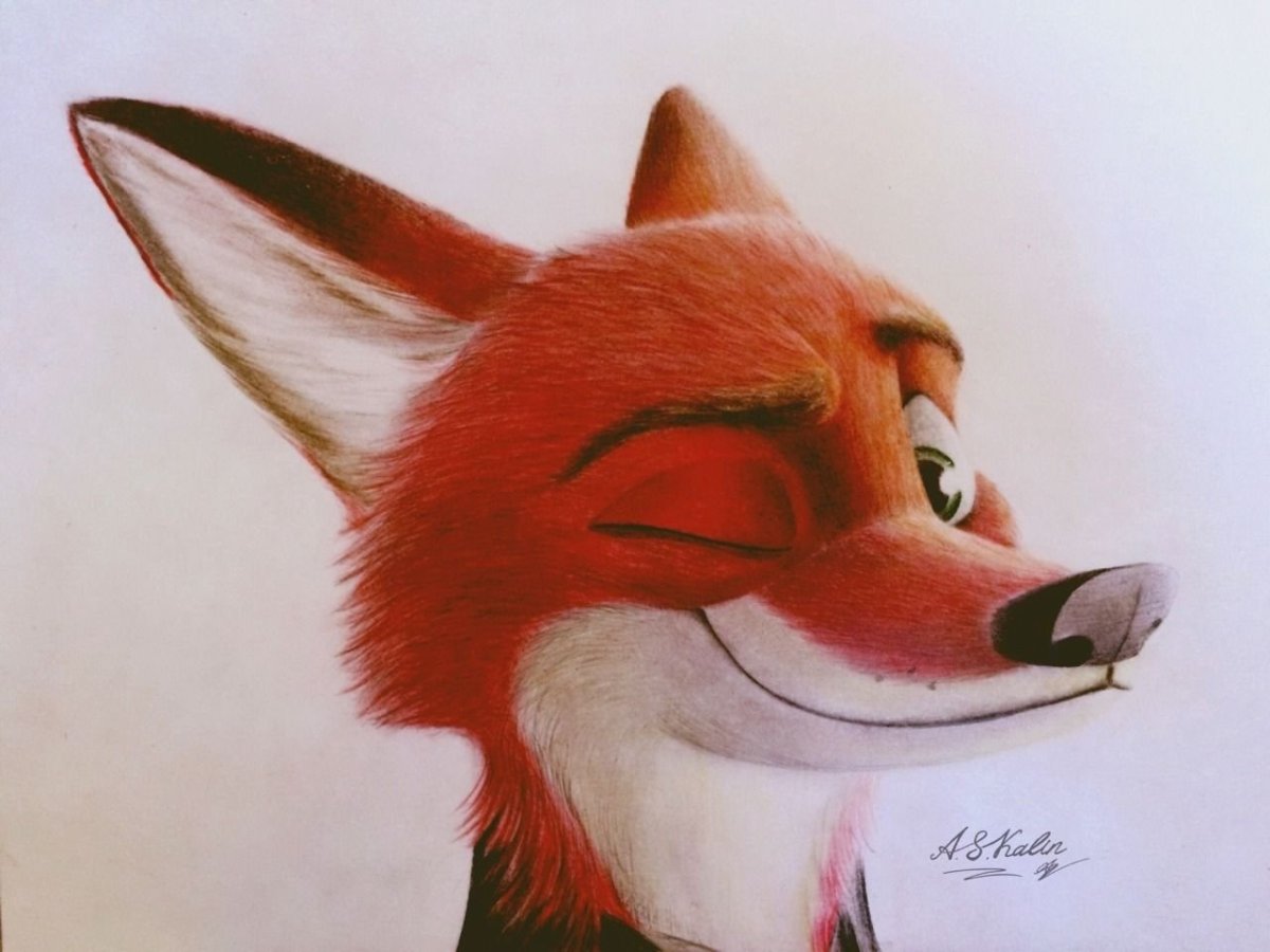 Лиса нарисовать