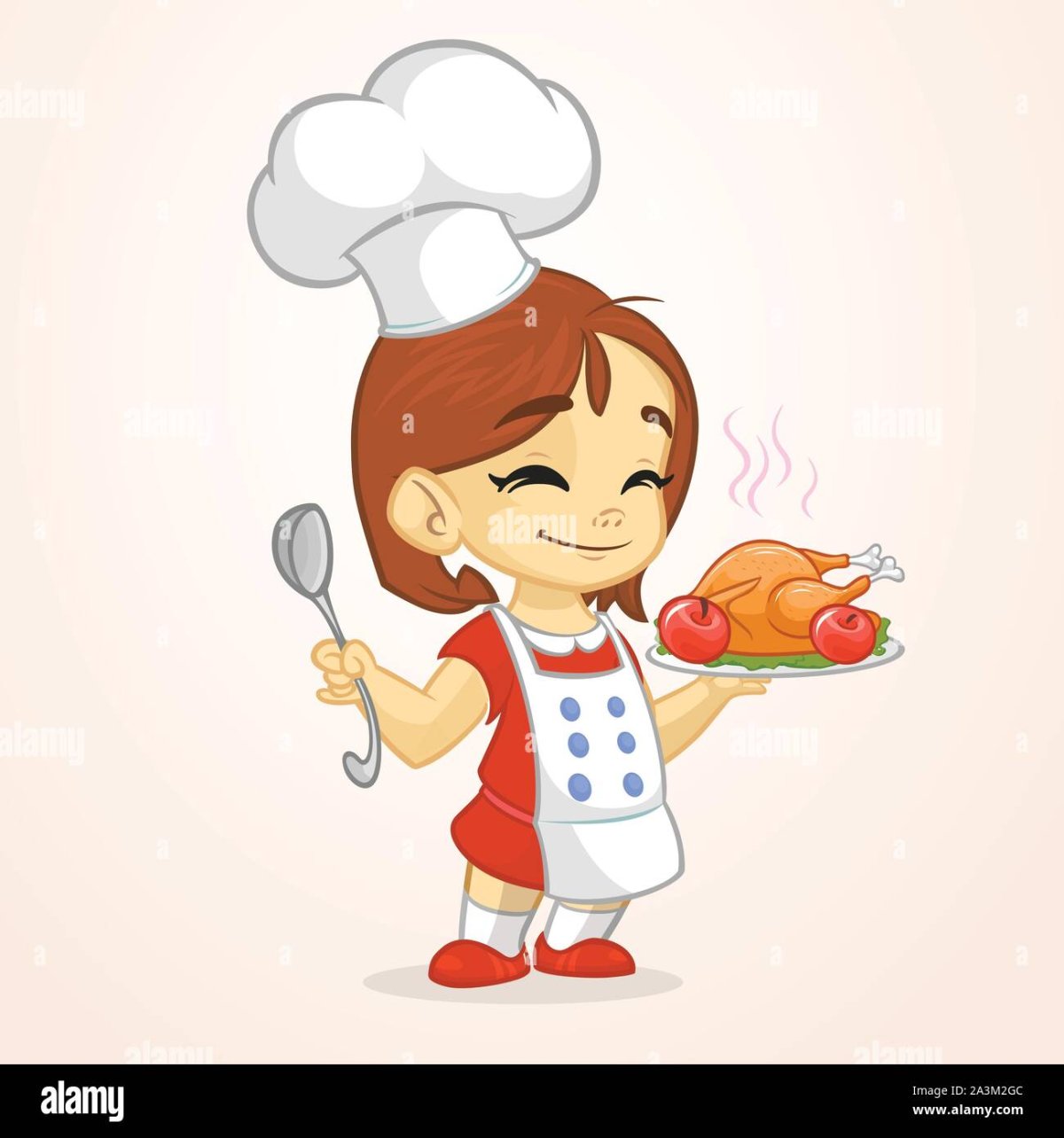 Девочка в фартучке иллюстрация