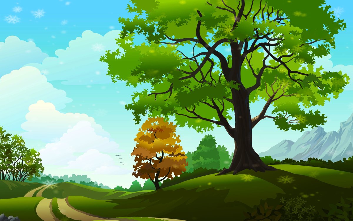 Лес мультяшный