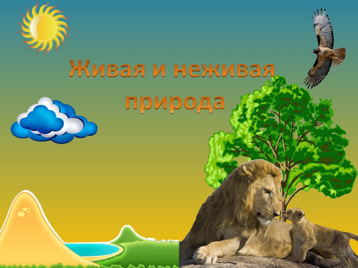 Надпись Живая и неживая природа