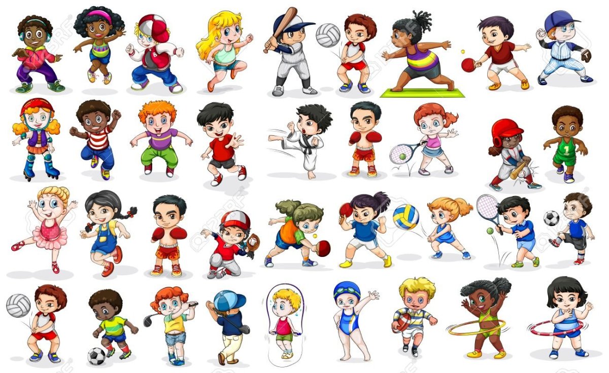 Мультяшная девочка с мячиком