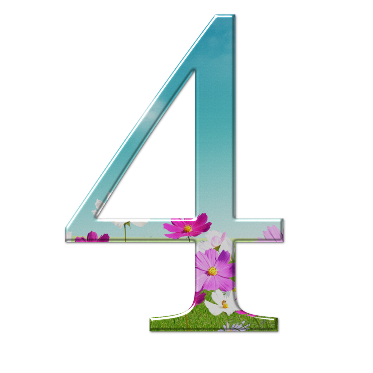 Красивая цифра 4 для оформления