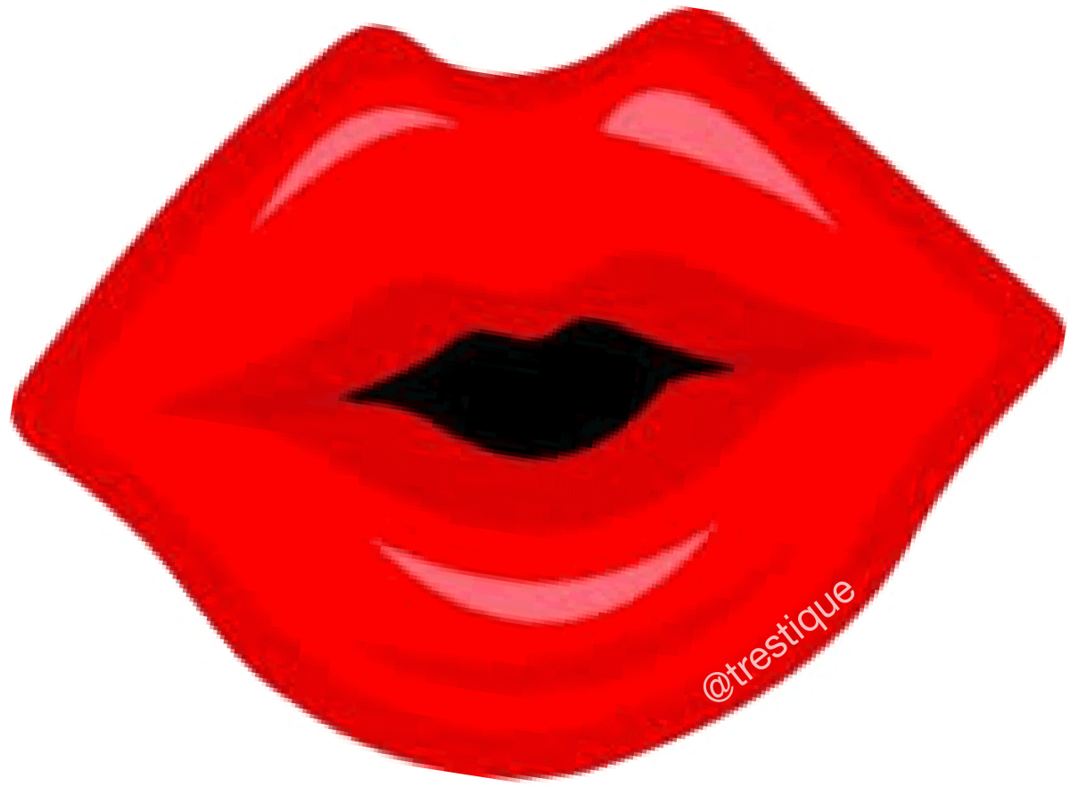 Стикеры губы красные