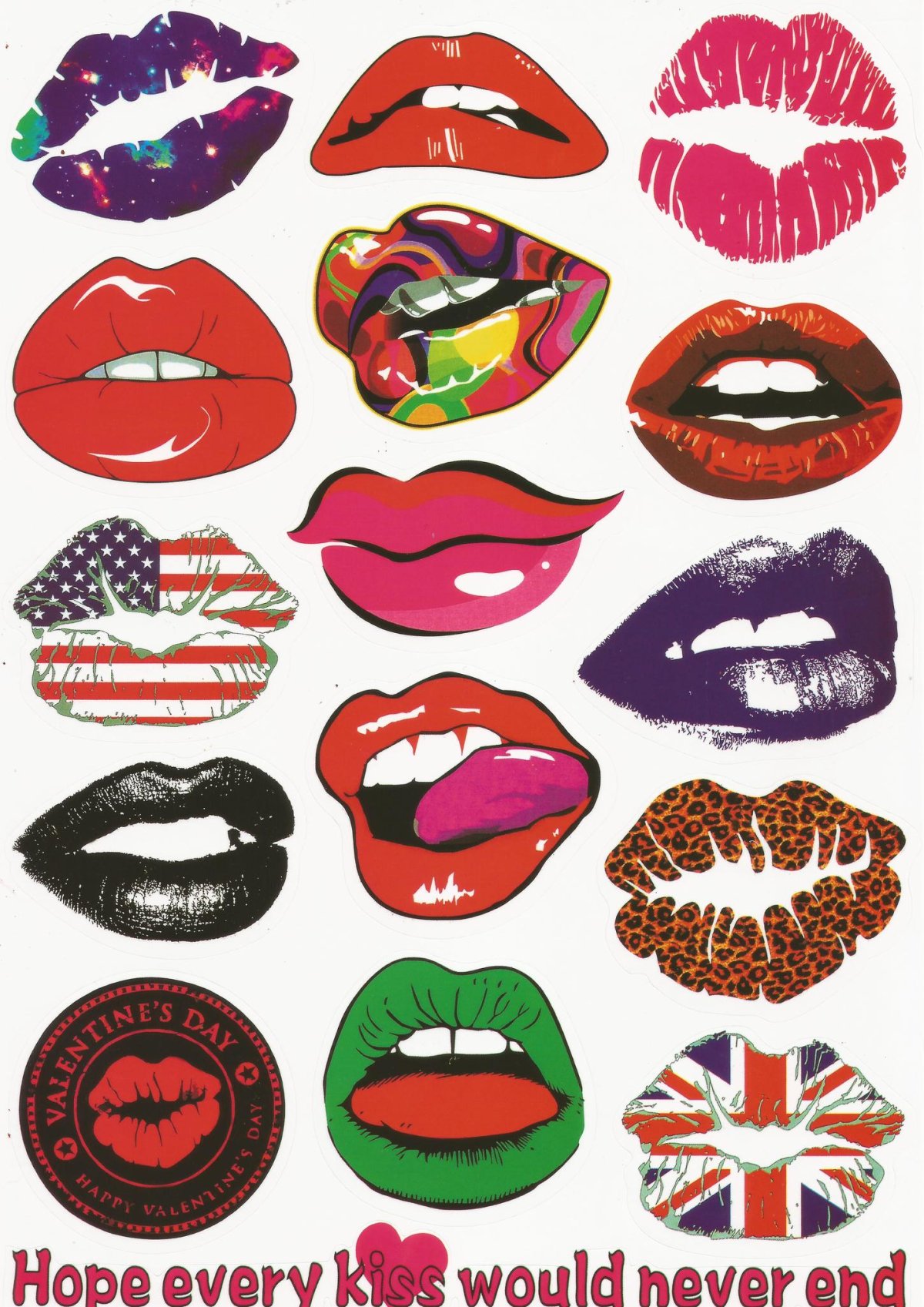 Наклейки губы