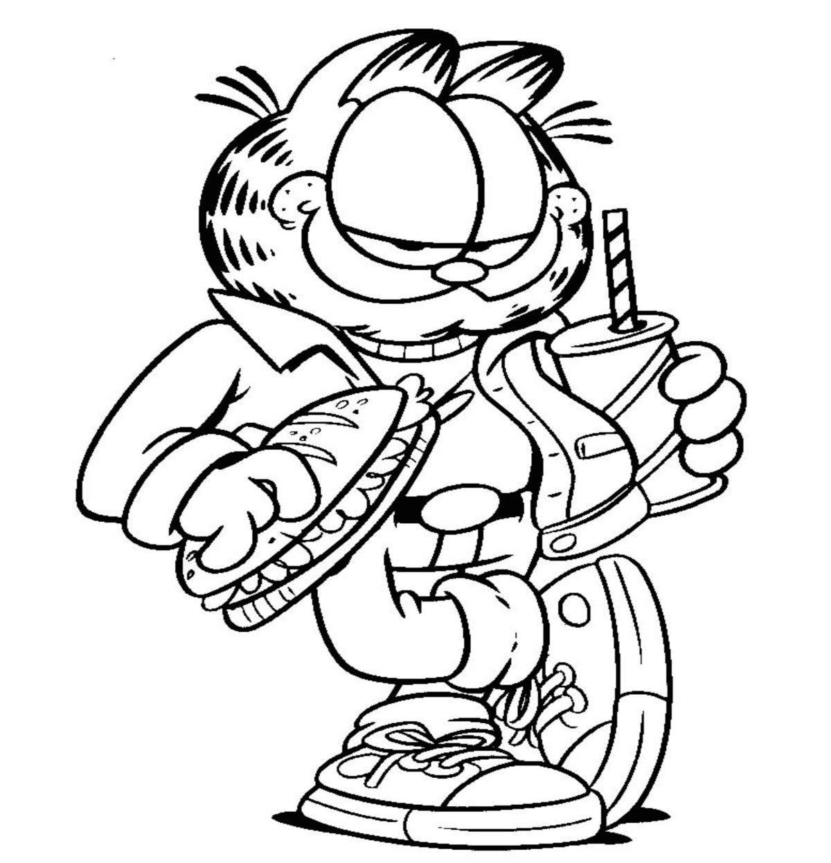 Гарфилд раскраска