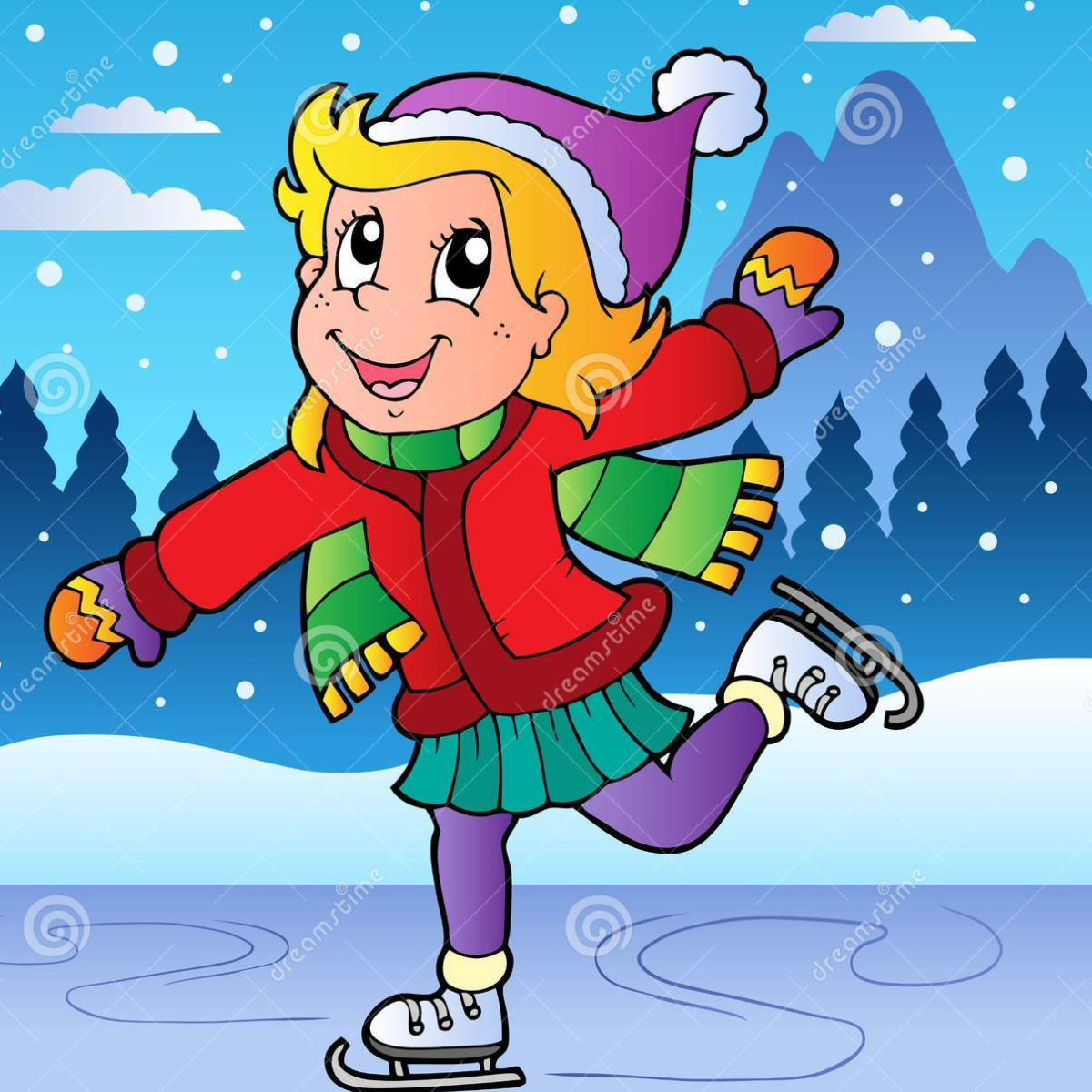 Девочка катакет на коньках