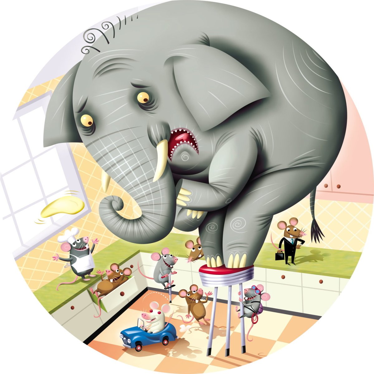 Слон и моська иллюстрации