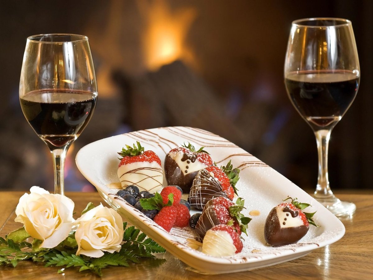 Романтический ужин с вином