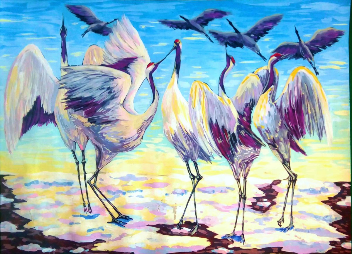 Художник Александра Мережникова журавль