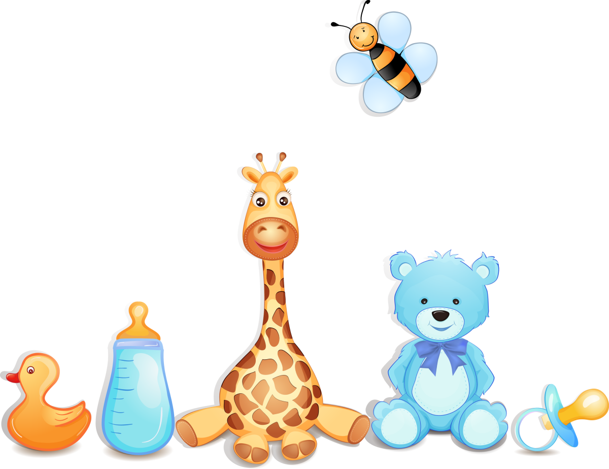 Детские игрушки на прозрачном фоне