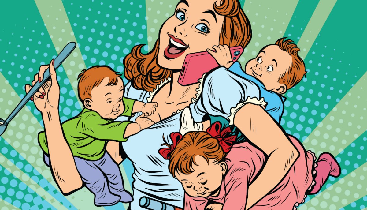 Многодетная мама рисунок