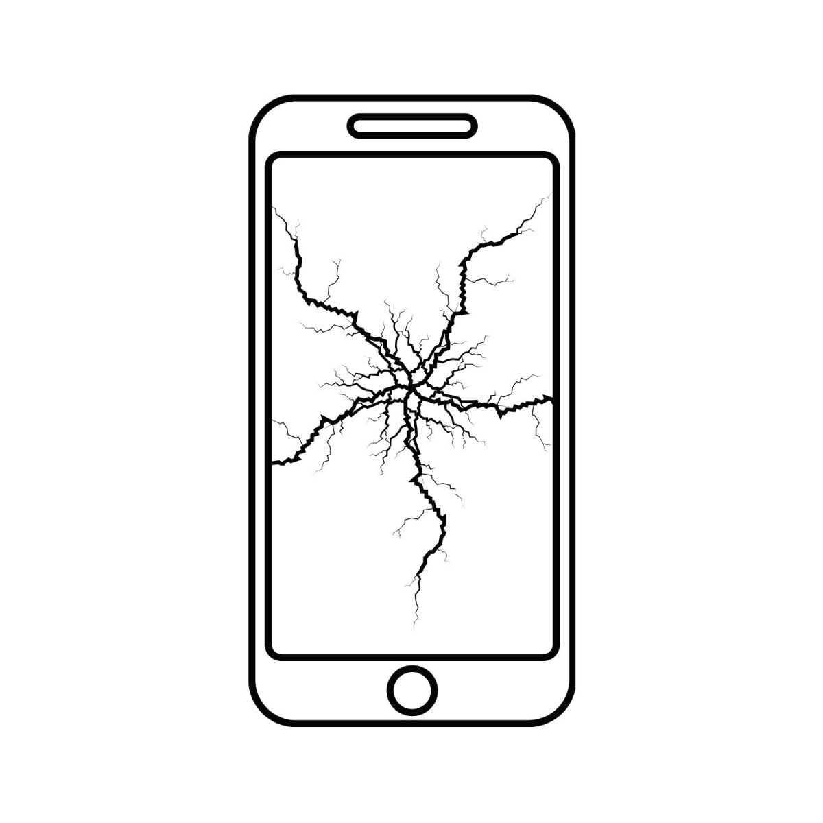 Разбитый смартфон вектор