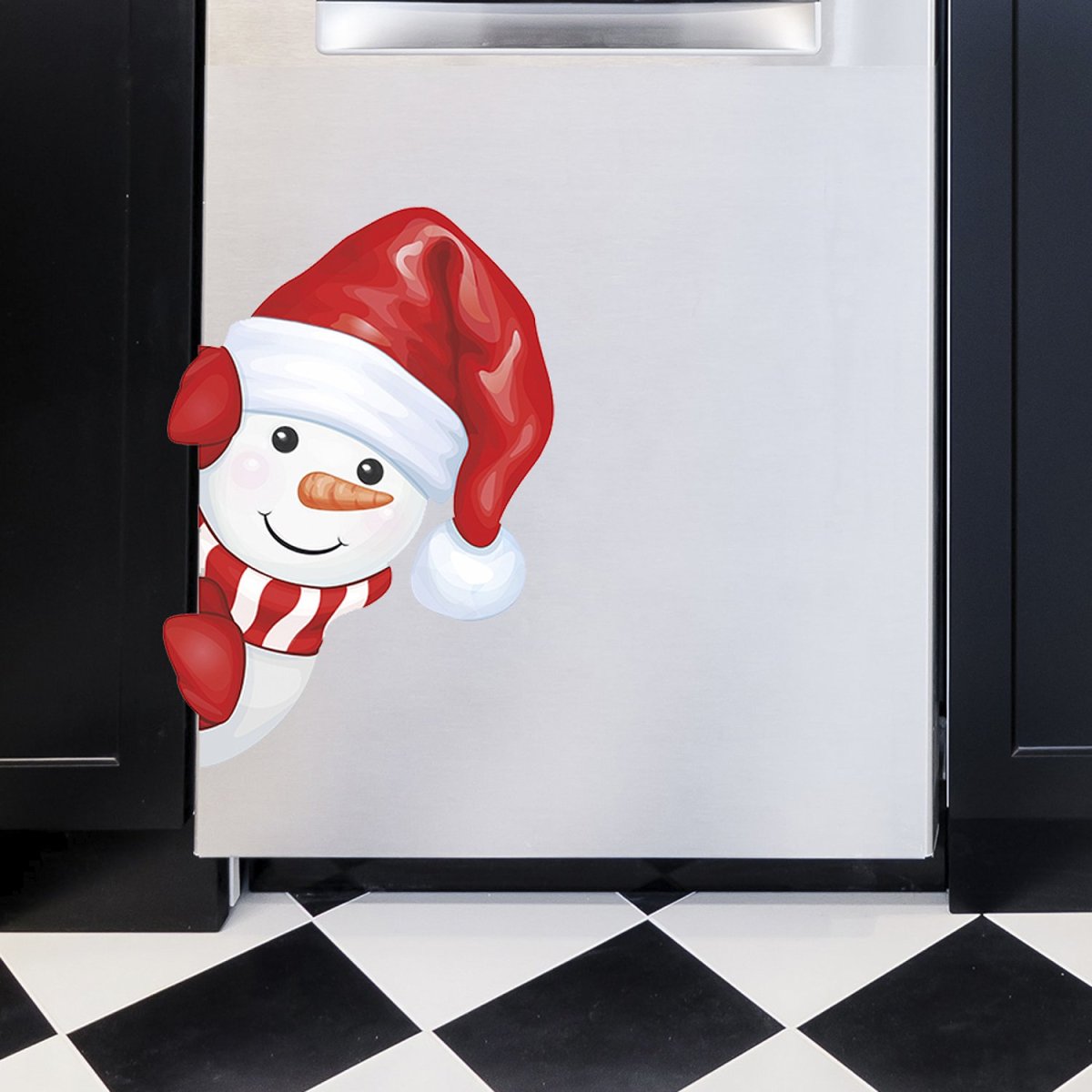 Снеговики на окна цветные