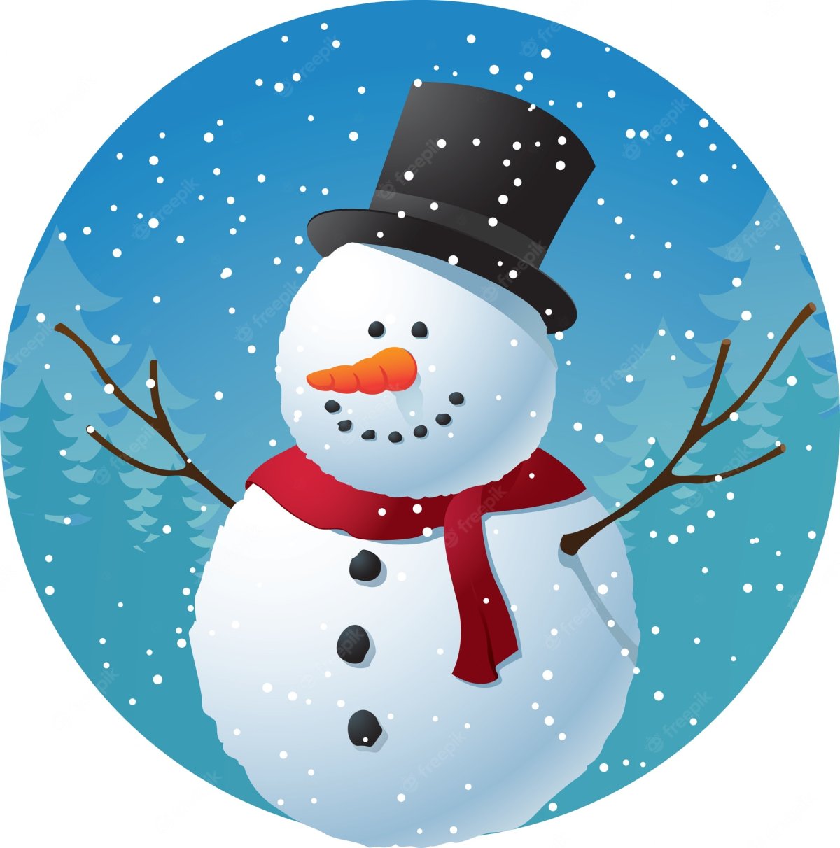 Снеговичок в круге